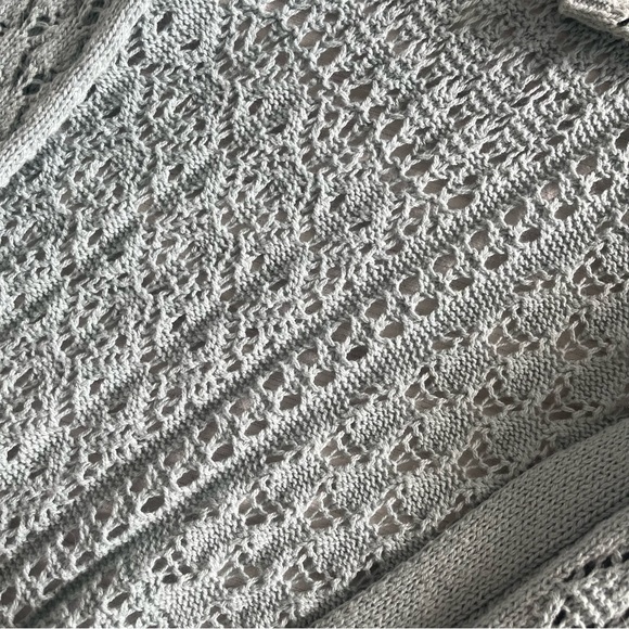 Teal Longline Crochet Cardigan - Picture 4 of 9